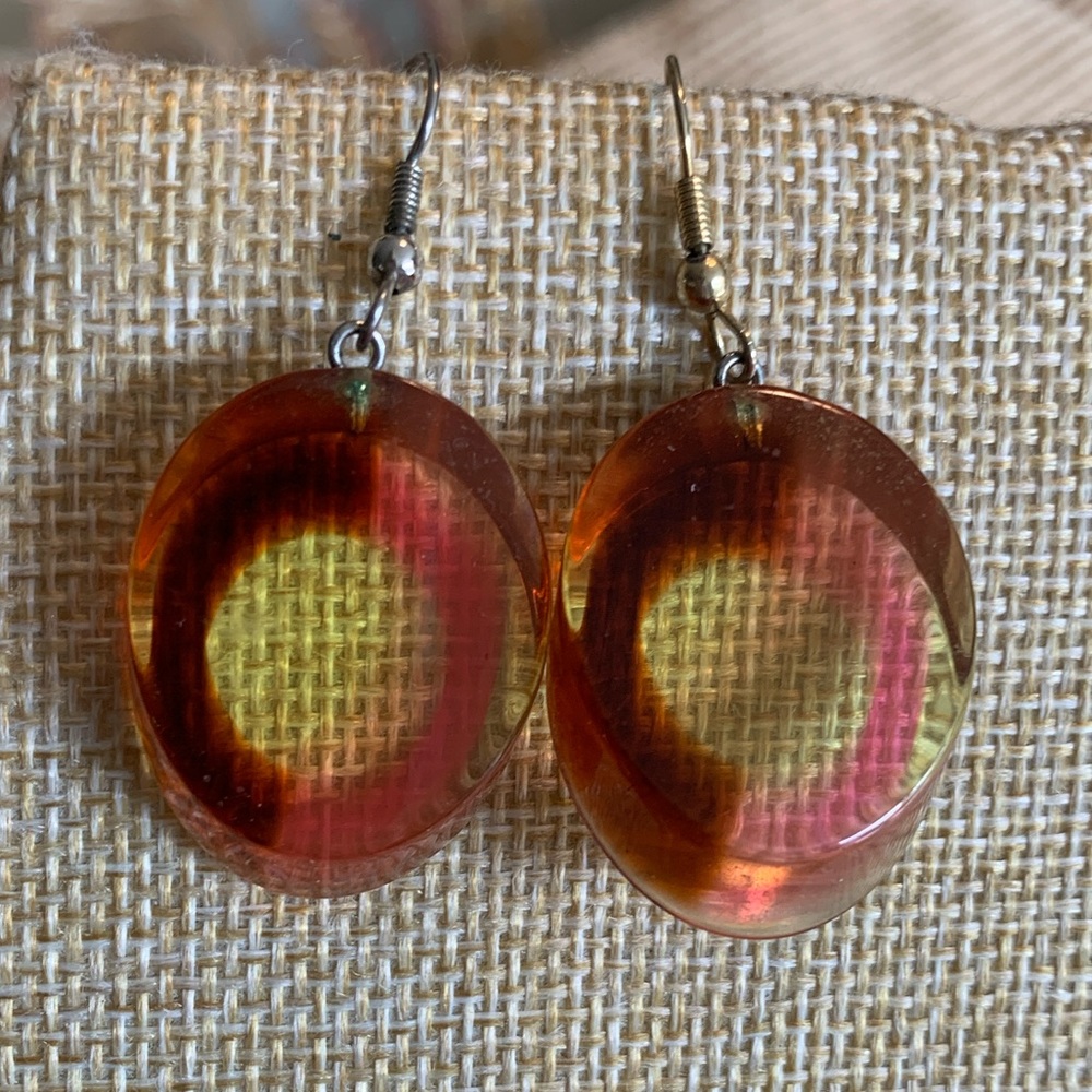 Vintage 60’s and 70’s acrylic earrings. Mod Squad